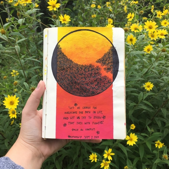 Other - Path Of Flowers - Original Art Journal Print